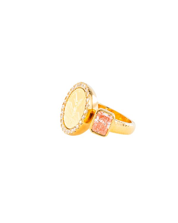 Angel of Independence Emeral Pink Diamond Cocktail Ring