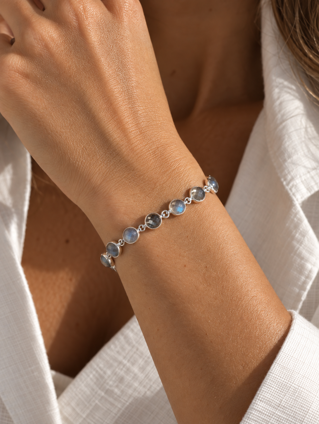 Lunar Orbit Moonstone Bracelet