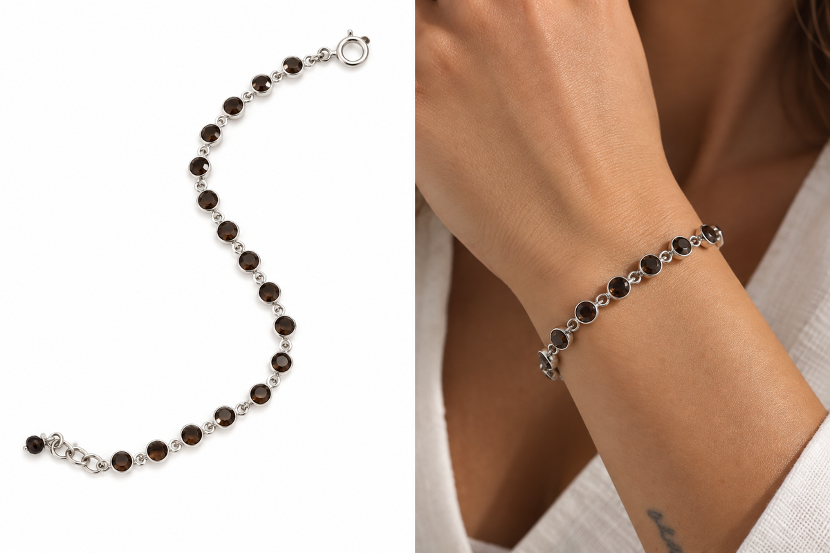 Smoky Halo Topaz Bracelet