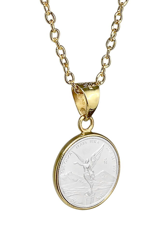 Angel of Independence Coin Necklace Gold