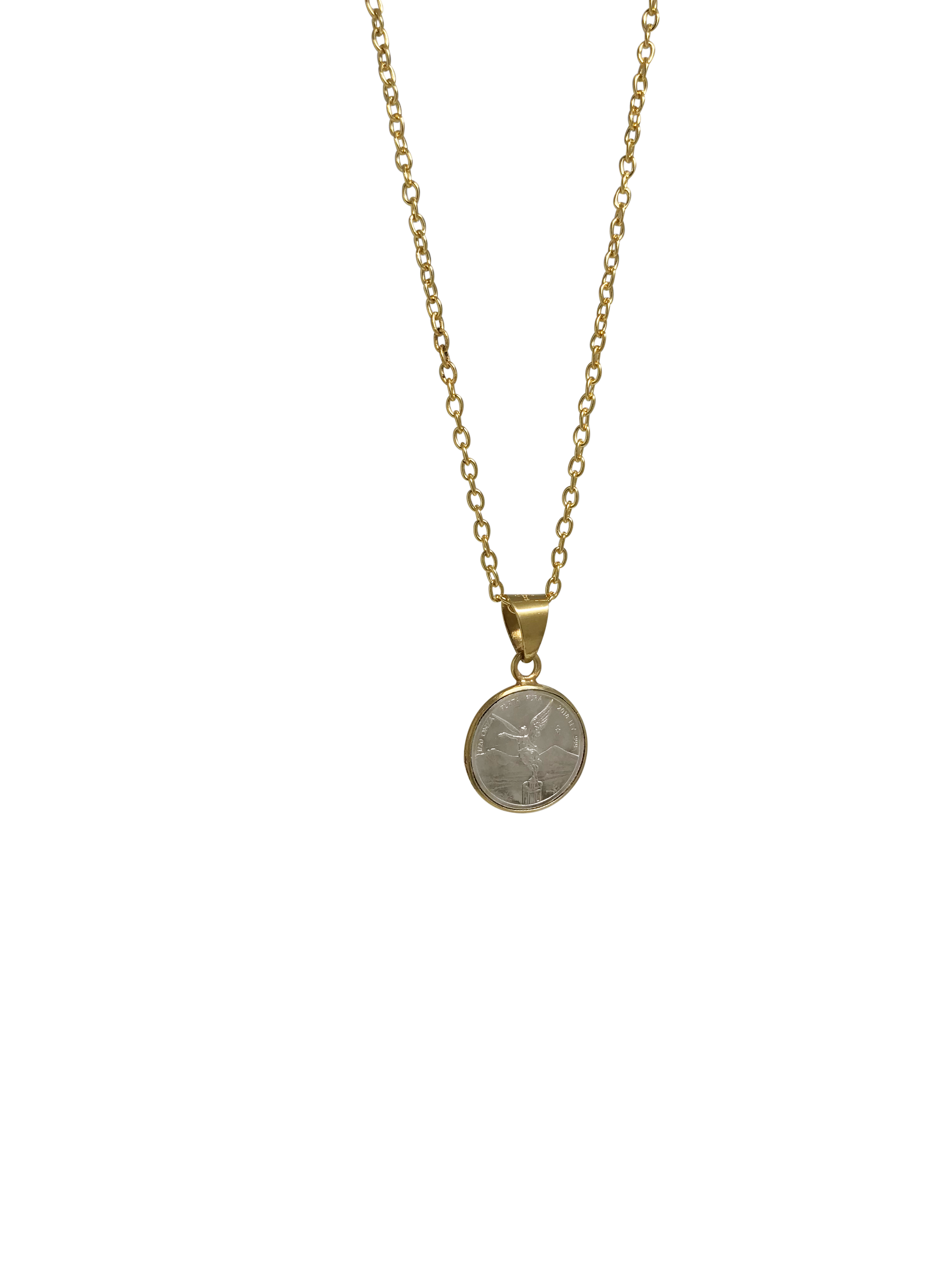 Angel of Independence Coin Necklace Gold