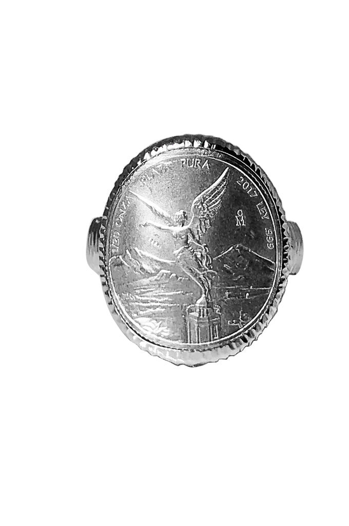 Angel of Independence Coin Ring Silver