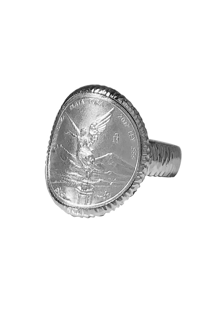 Angel of Independence Coin Ring Silver