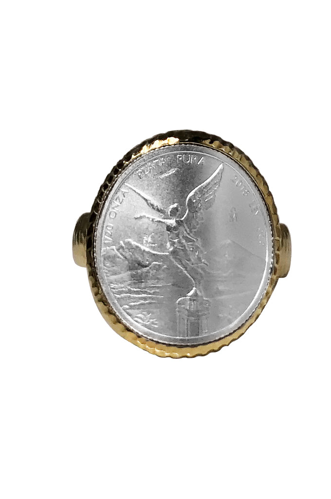 Angel of Independence Coin Ring Gold