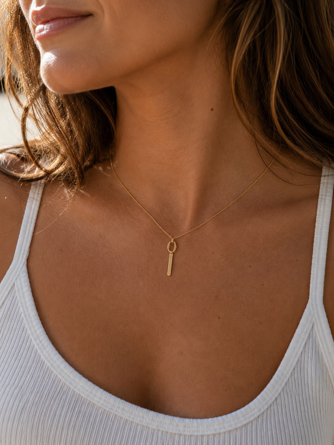 Alphabet Pendant 24K gold vermeil letter I