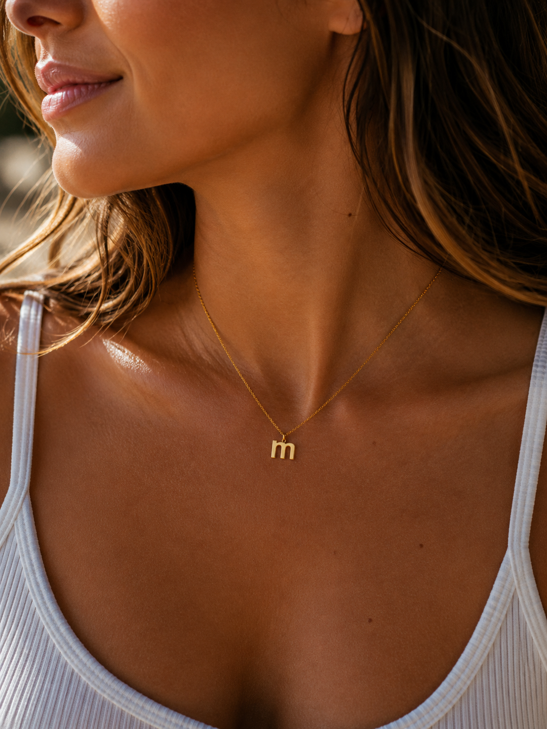 Alphabet Pendant 24K gold vermeil letter M