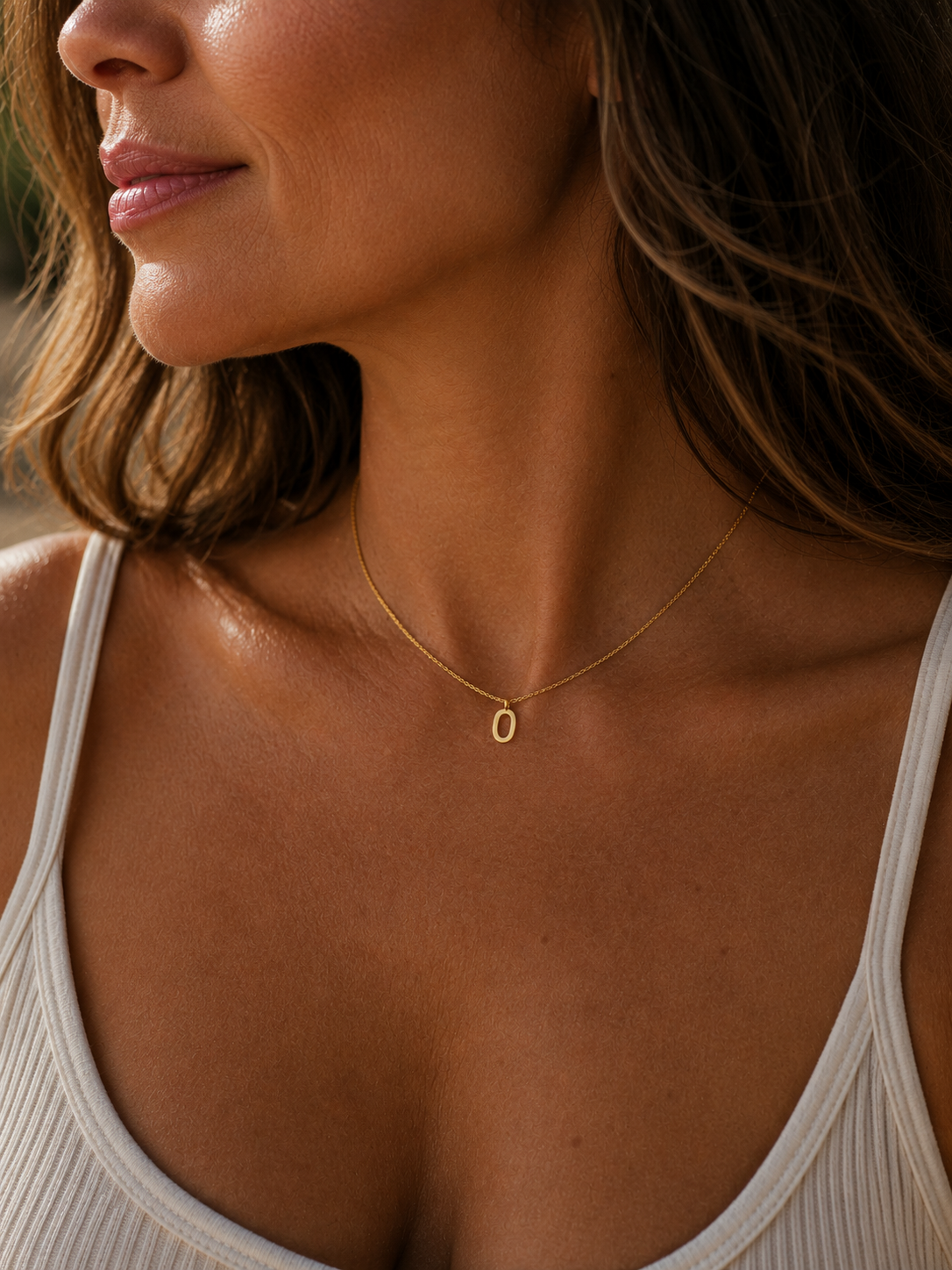Alphabet Pendant 24K gold vermeil letter O