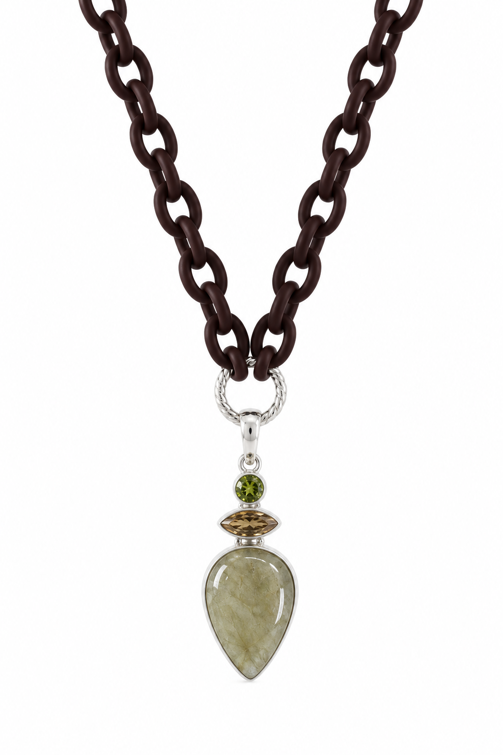 Peridot, Citrine & Quartz Serpent Pendant