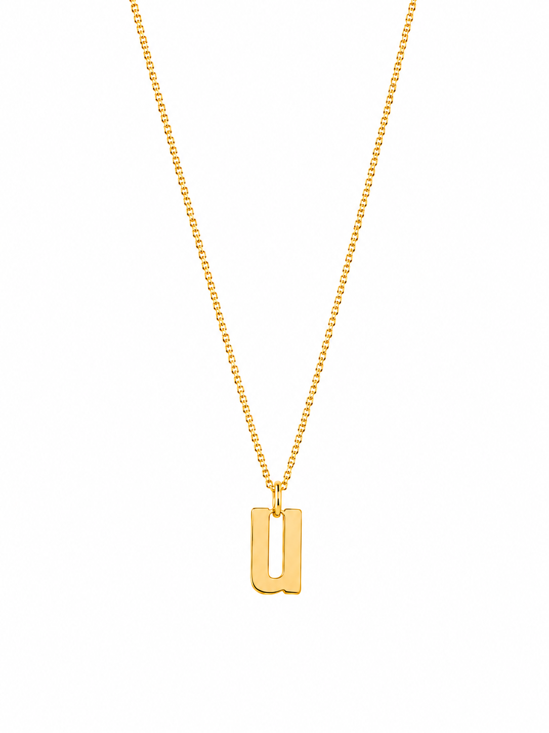 Alphabet Pendant 24K gold vermeil letter U