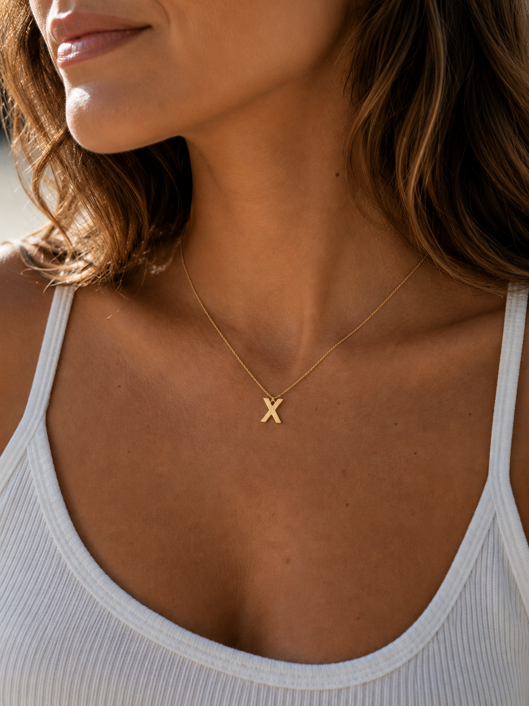 Alphabet Pendant 24K gold vermeil letter X