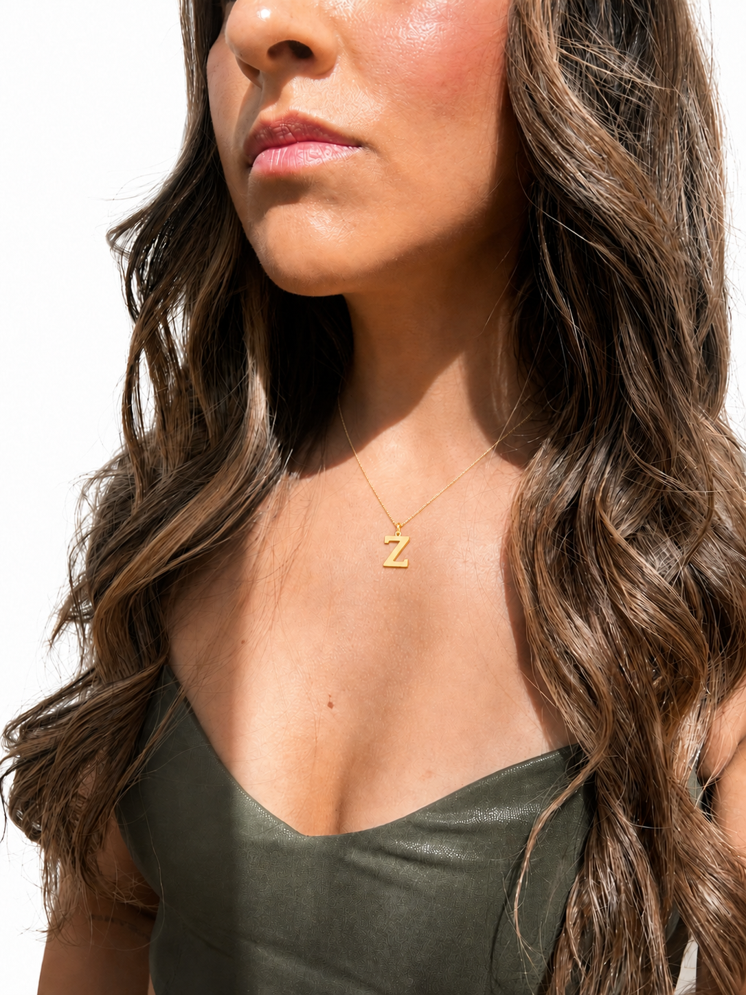 Alphabet Pendant 24K gold vermeil letter Z