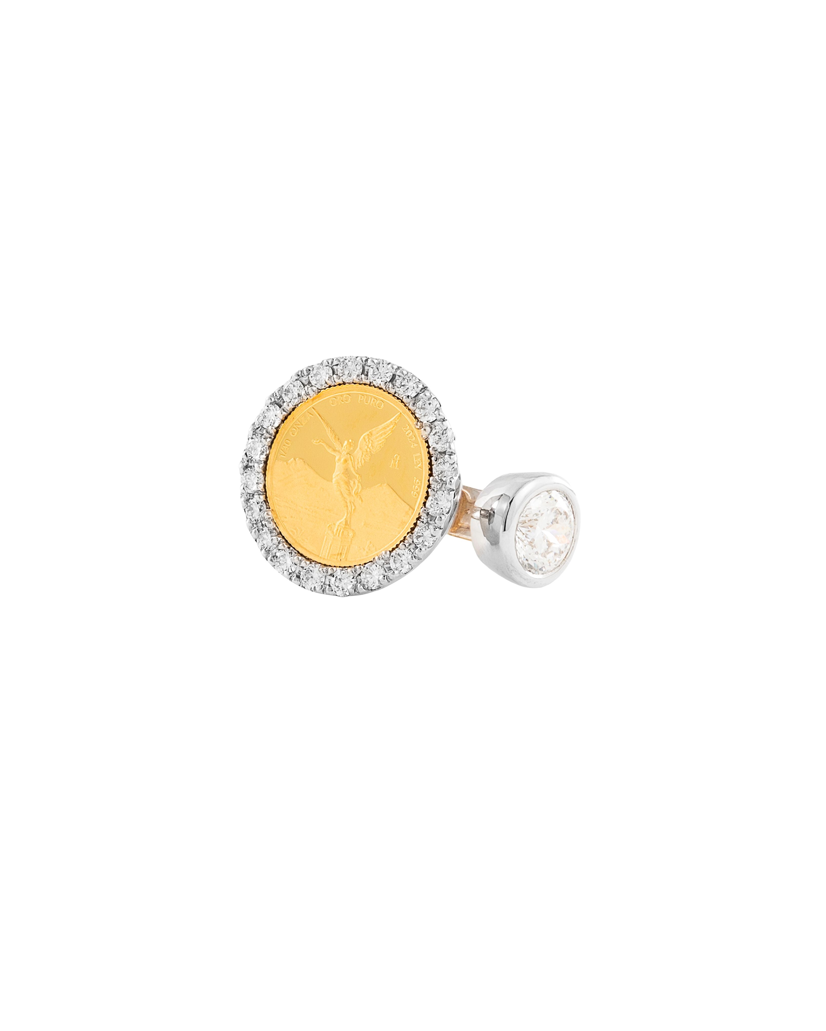 Angel of Independence Round White Diamond Cocktail Ring
