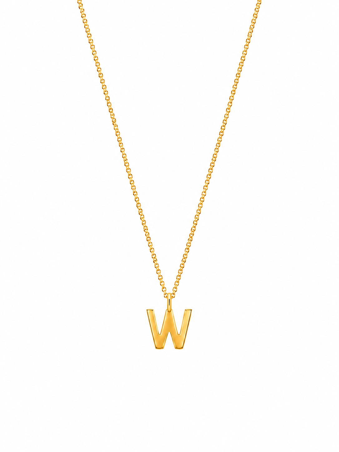 Alphabet Pendant 24K gold vermeil letter W